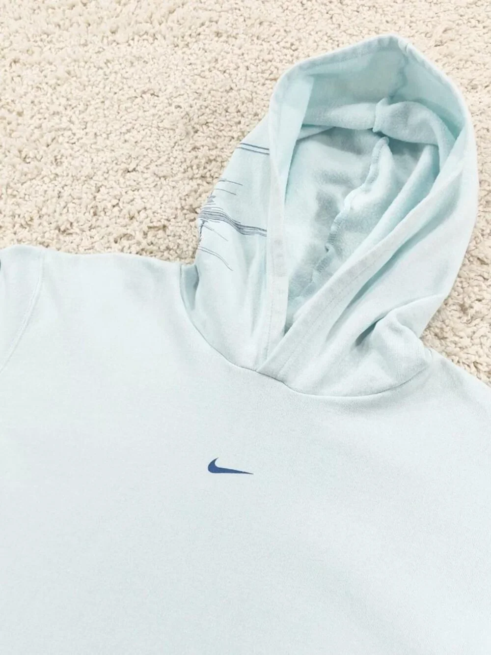 Vintage Y2k Nike Center Swoosh Hoodie Grey Tag Boxy Fit Sweatshirt Men's Sz L